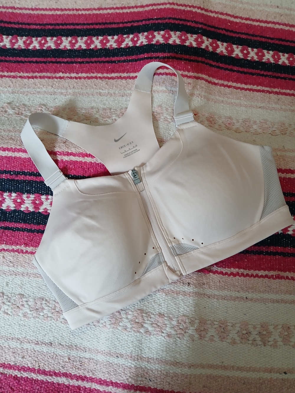 Nike Alpha Women's High-Support Padded Zip-Front Sports Bra Blush Large